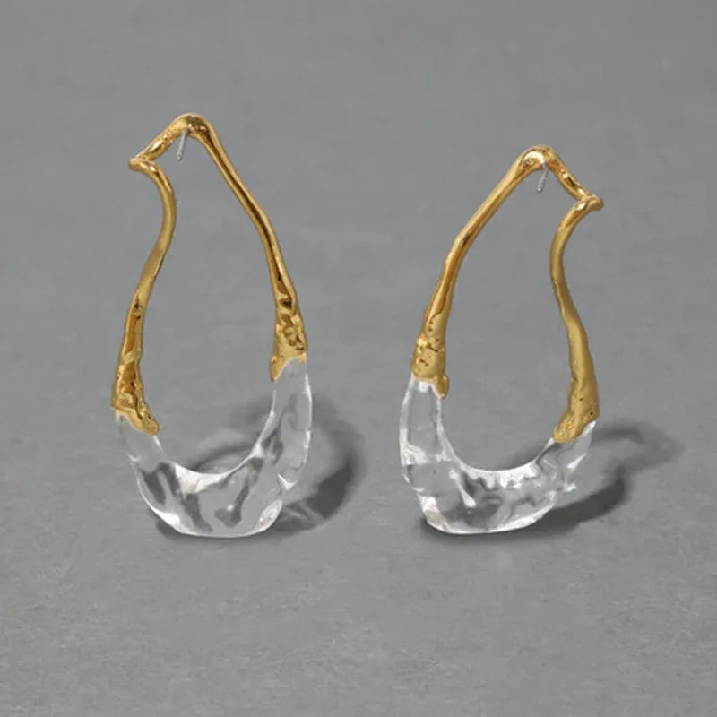Irregular earrings with European design