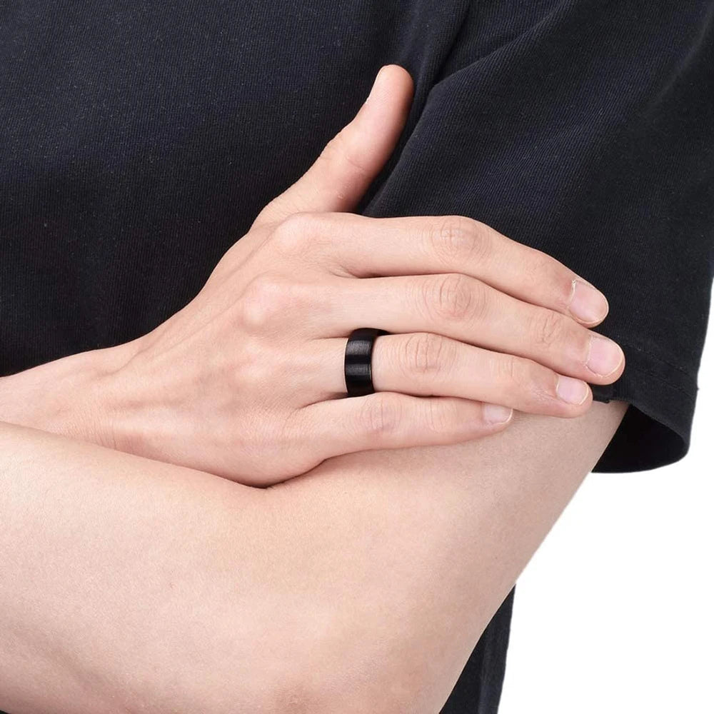 Classic Men Stainless Steel Ring Black