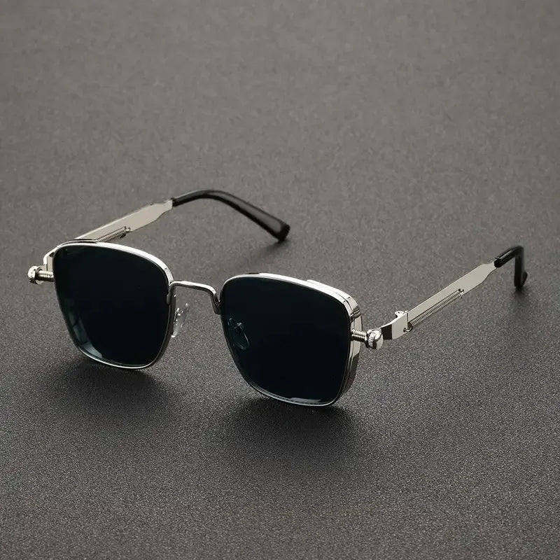 Men's square sunglasses with metal frames