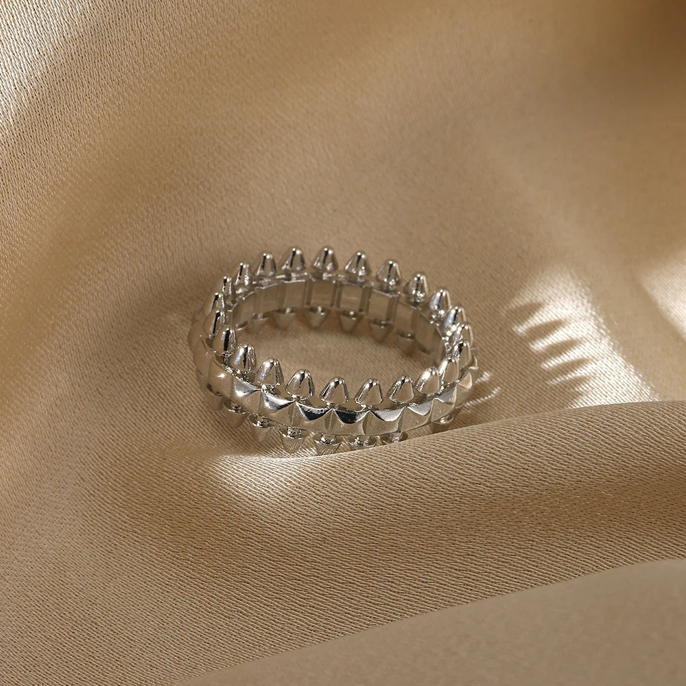 Stainless steel rings with creative geometry