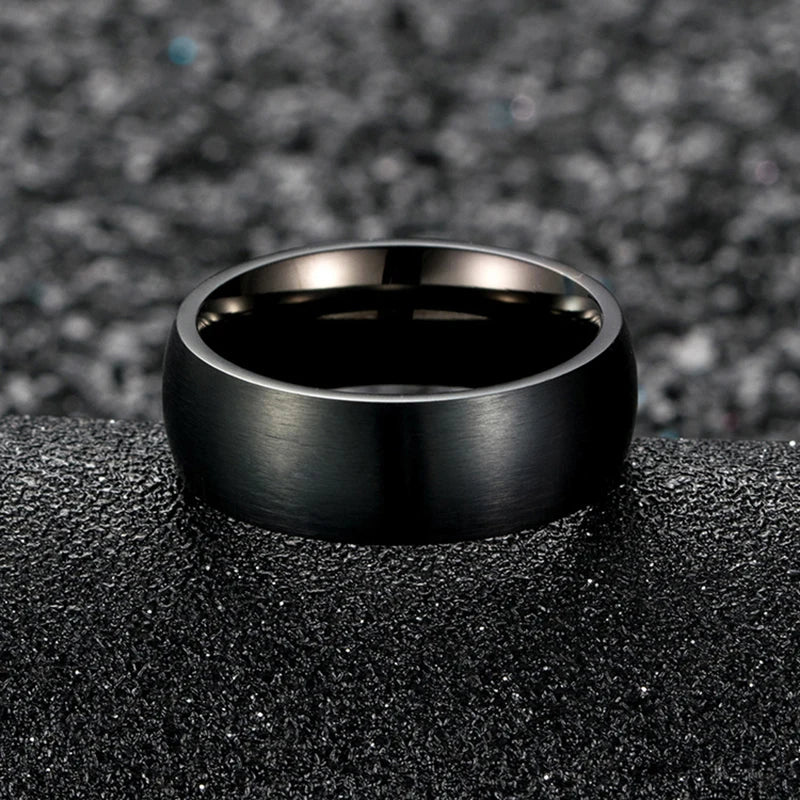 Classic Men Stainless Steel Ring Black