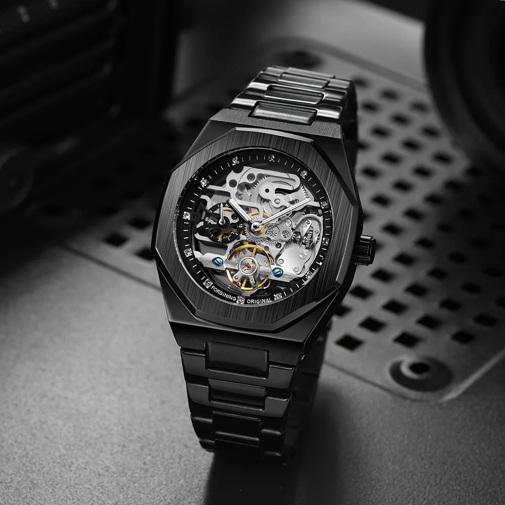 FORSINING Men's Luxury Mechanical Watch - Skeleton Tourbillon