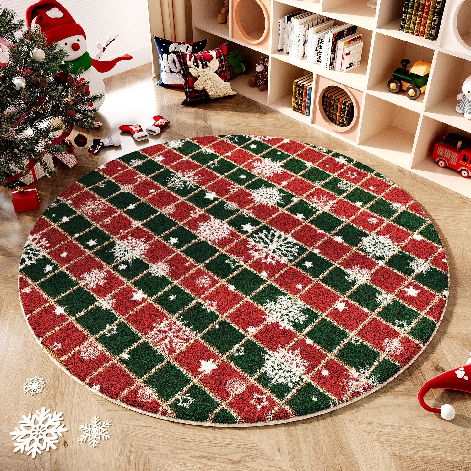 Christmas Wind Round Carpet Premium