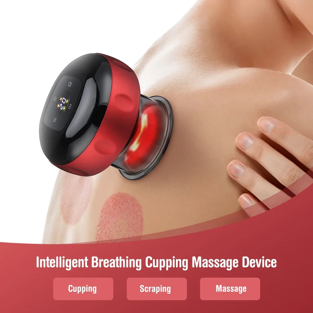 Smart vacuum cupping massage device