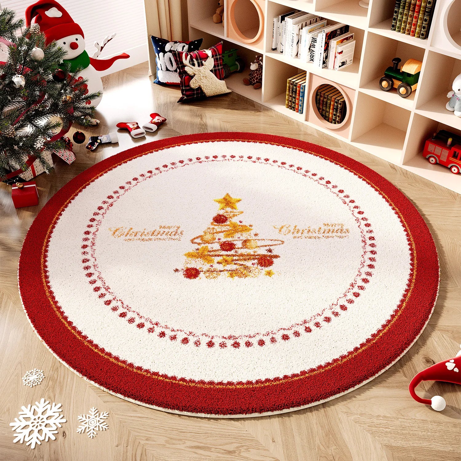 Christmas Wind Round Carpet Premium