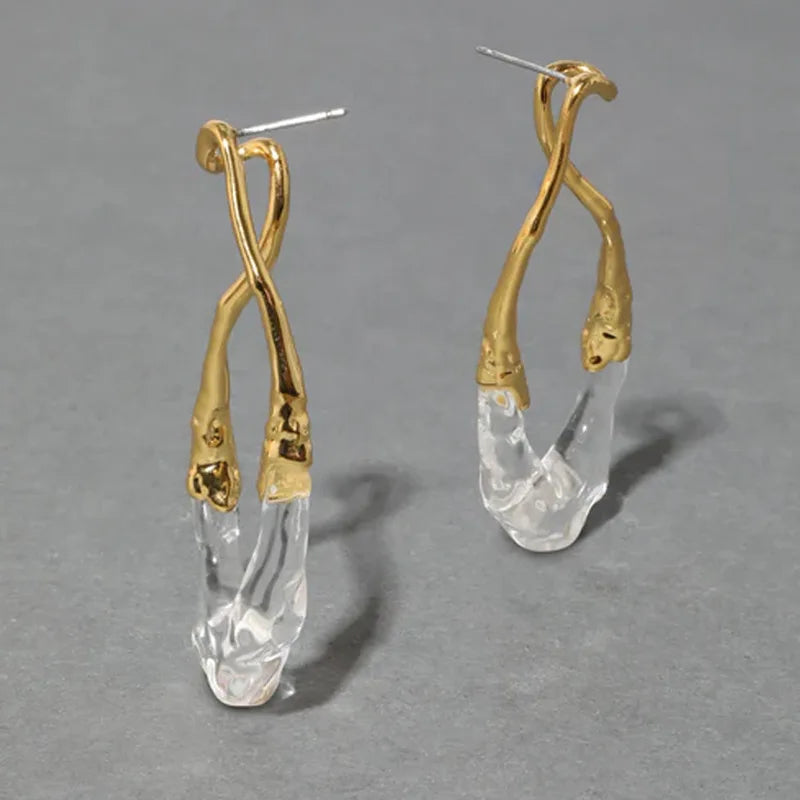 Irregular earrings with European design