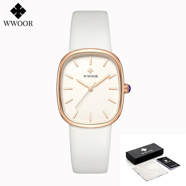 Women's watch with leather strap