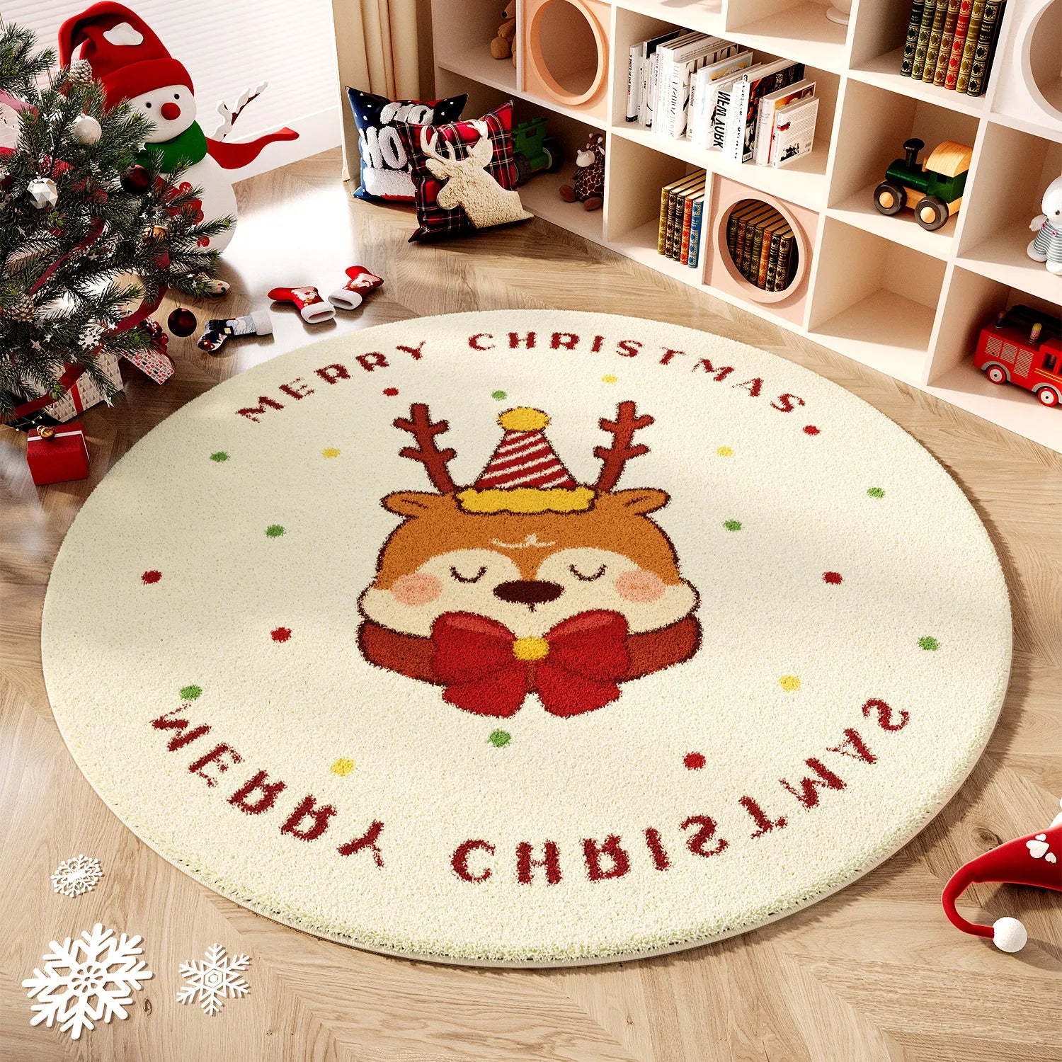Christmas Wind Round Carpet Premium
