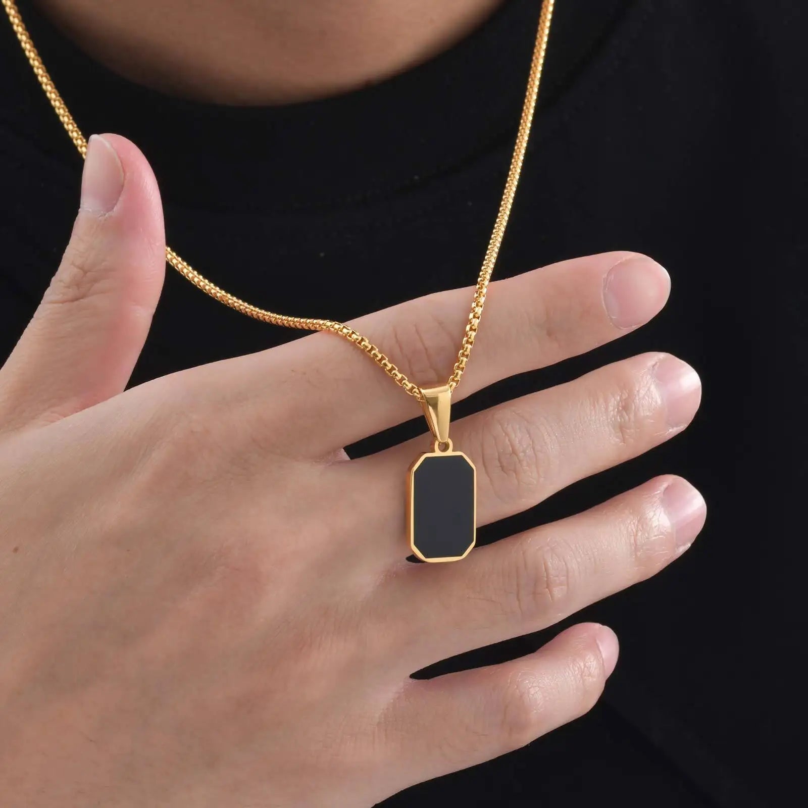 Casual Mens Geometric Square Necklaces