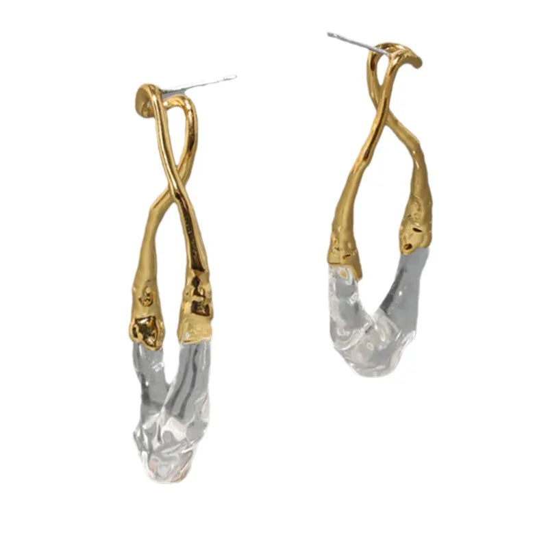 Irregular earrings with European design