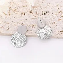 Bohemian fashion geometric metal round earrings
