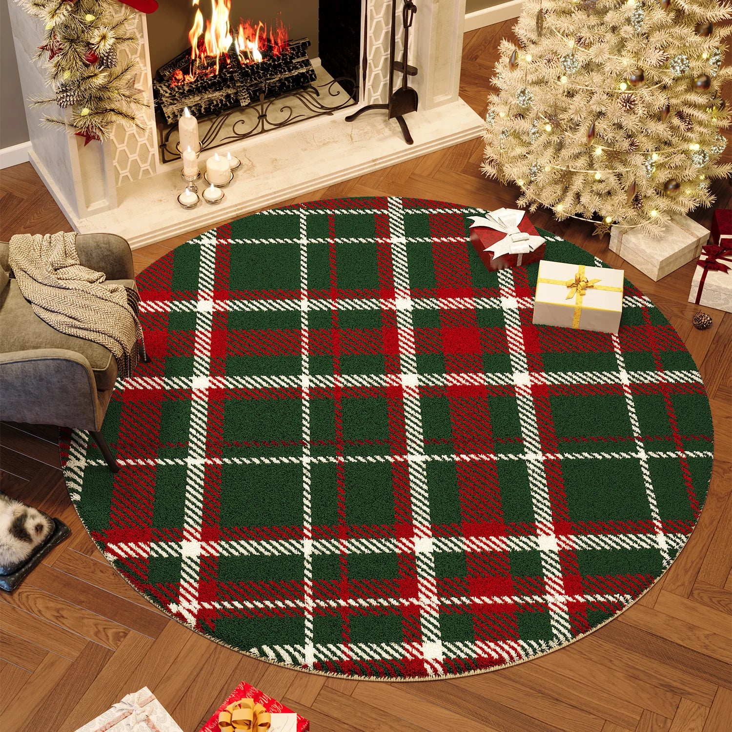 Christmas Wind Round Carpet Premium