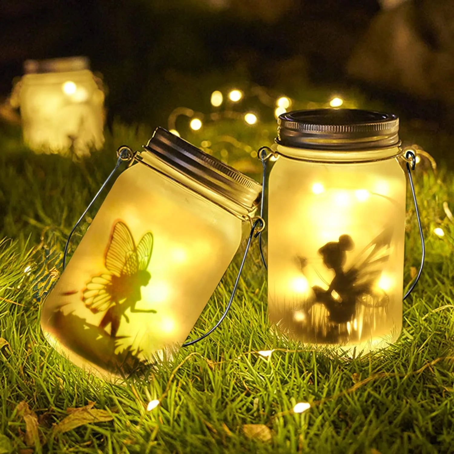 Solar hanging fairy light for glass jar