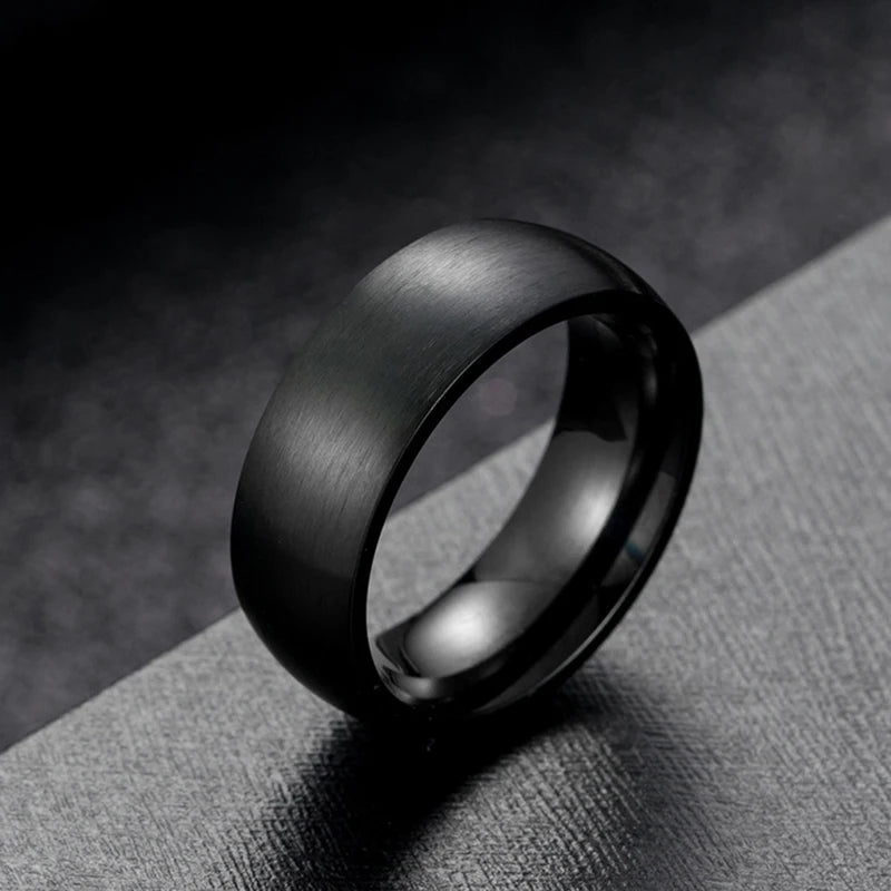 Classic Men Stainless Steel Ring Black