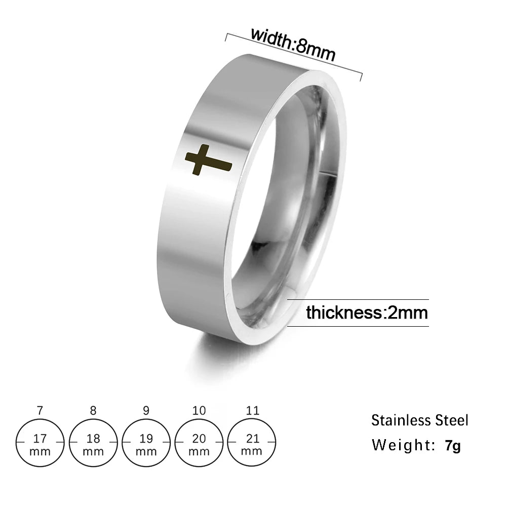Stainless steel cross finger ring