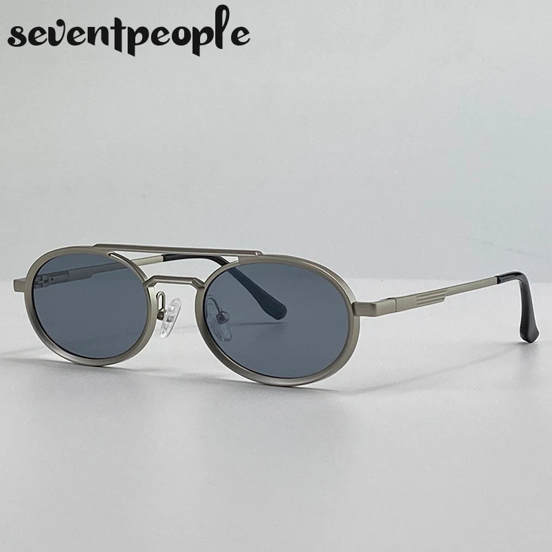 Steampunk sunglasses with oval frames