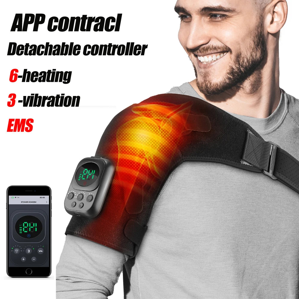 Electric heated shoulder massage support belt