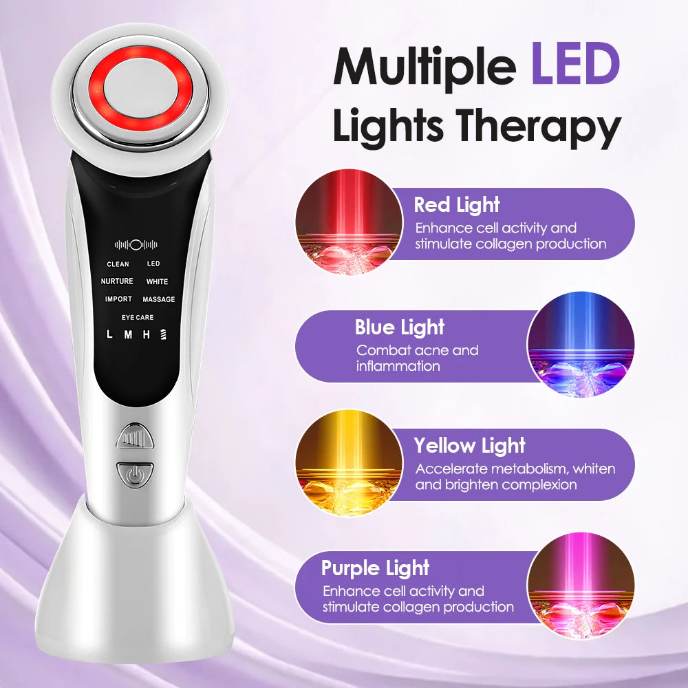 7 in 1 EMS Facial Massager with LED Light