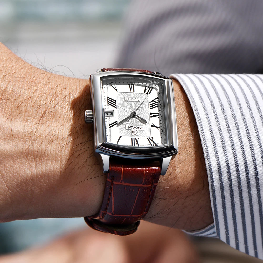 MAOYUAN Square  Casual Leather Quartz Watch Waterproof