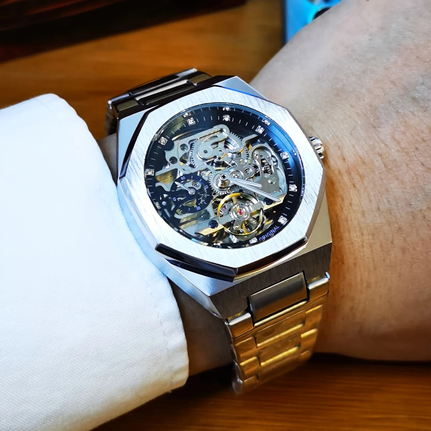 FORSINING Men's Luxury Mechanical Watch - Skeleton Tourbillon