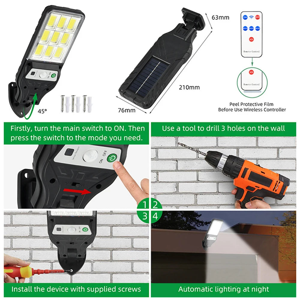 Motion sensor lamp for outdoor areas