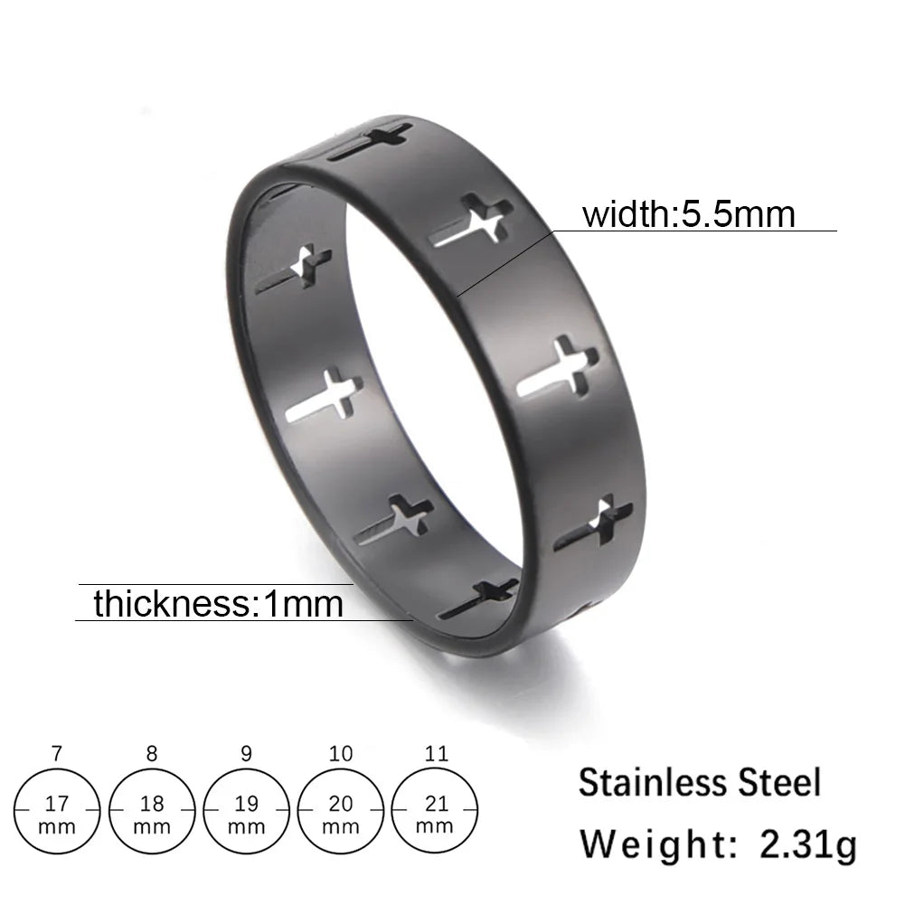Stainless steel cross finger ring