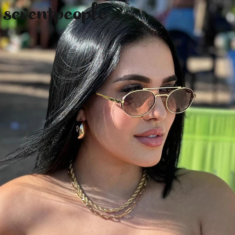 Steampunk sunglasses with oval frames