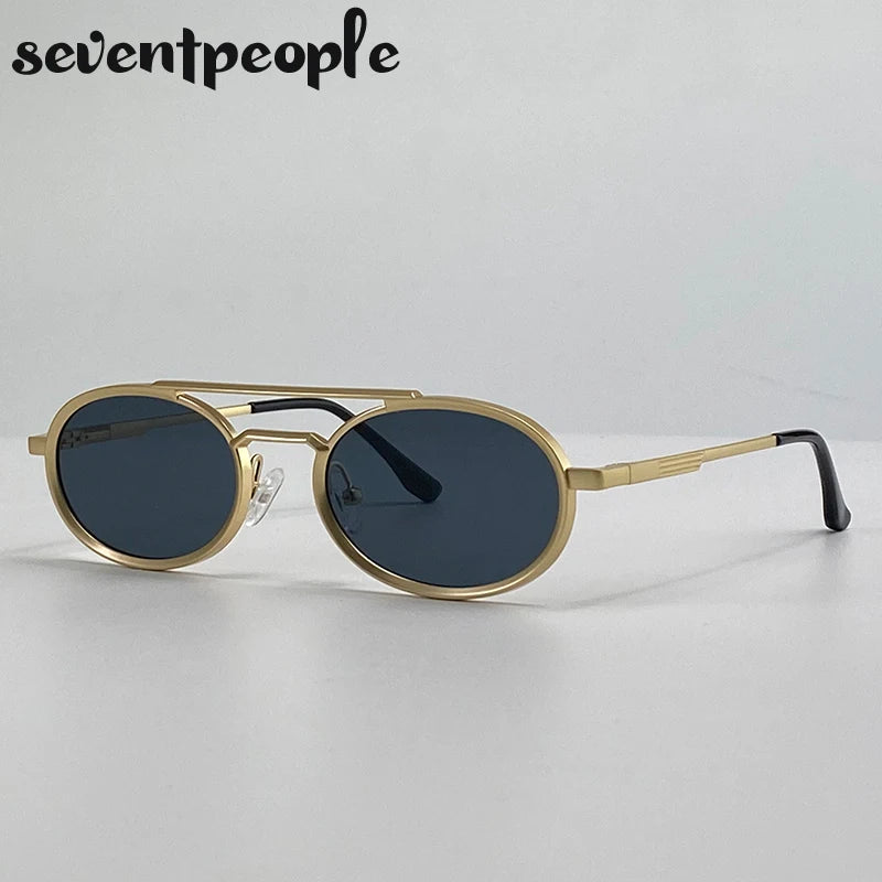 Steampunk sunglasses with oval frames