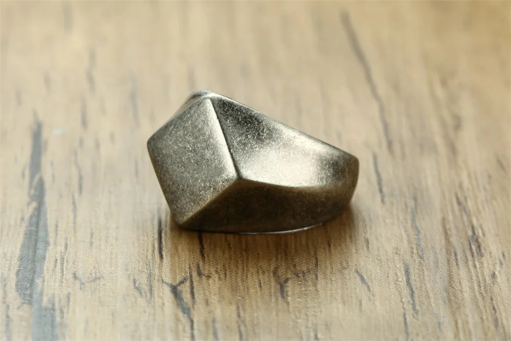 Stainless steel signet ring,
