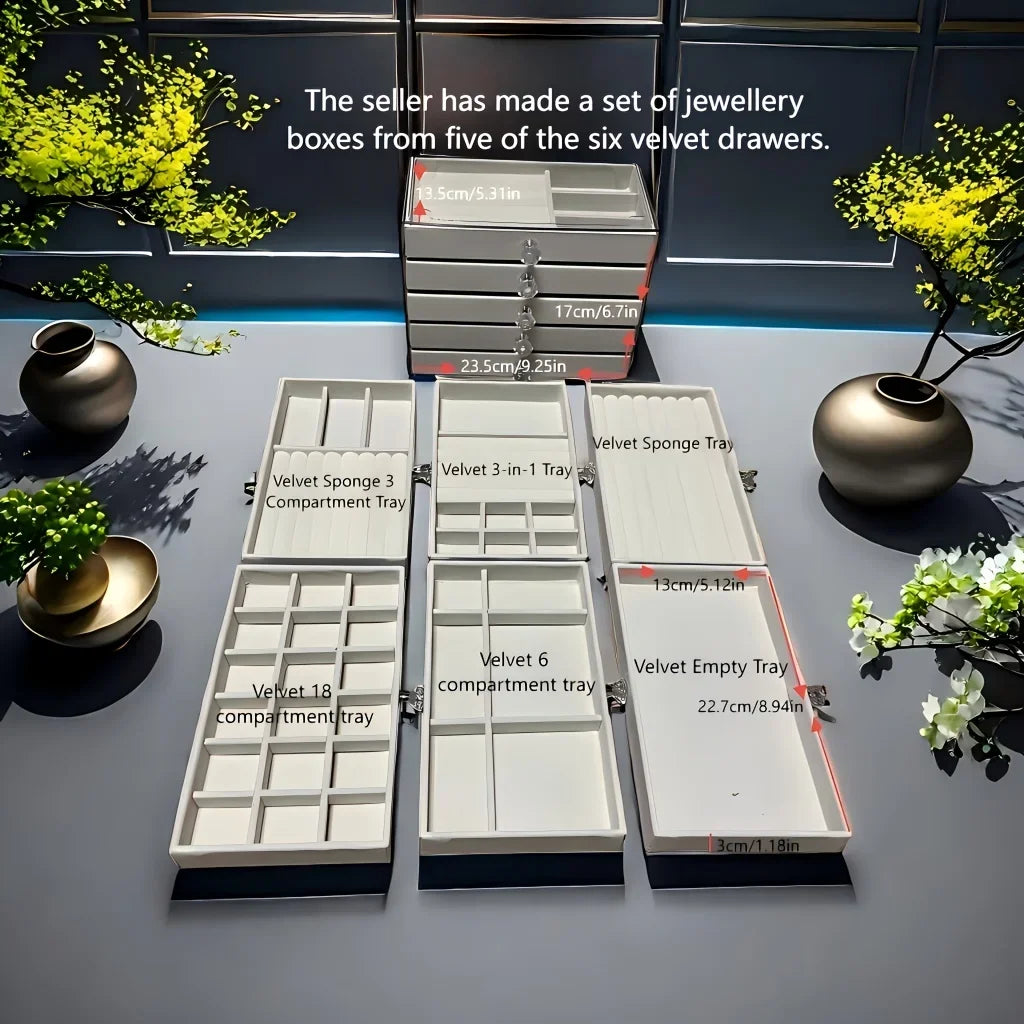 5-Tier Velvet Jewelry Organizer