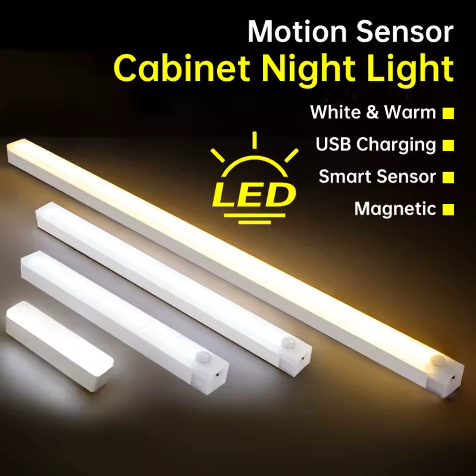 LED light with motion sensor for cabinets